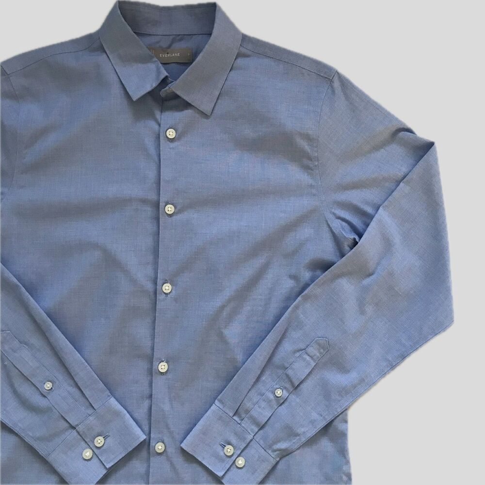 Everlane Blue Cotton Poplin Long Sleeve Collared Business Casual Shirt Mens S